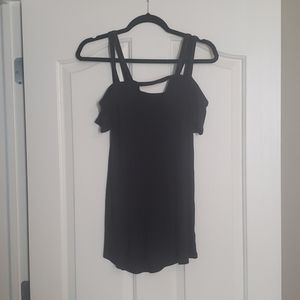 Off the shoulder strappy black top